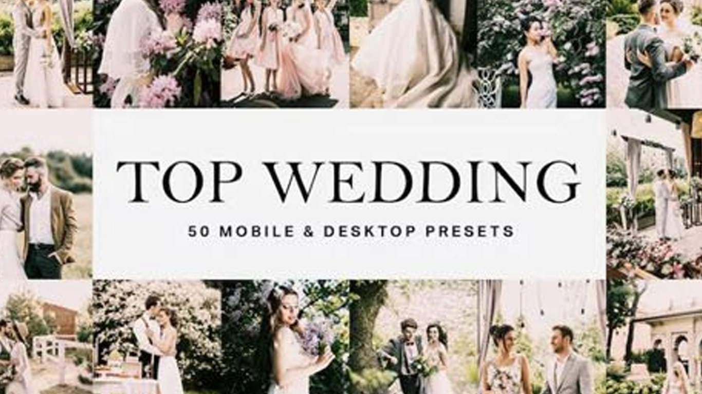 50 Wedding Mobile & Desktop Presets for Lightroom and LUTs Image 1