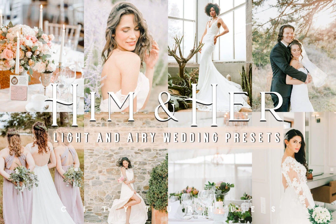 Light and Airy Wedding Him & Her Fine Art Lightroom Presets